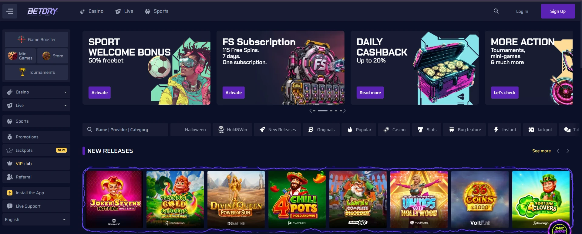 Betory Casino Banner